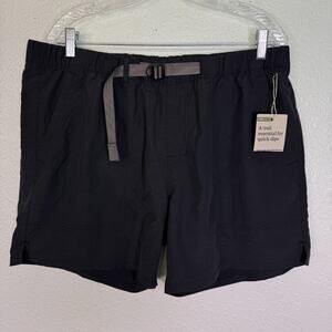 REI Trailmade Amphib Shorts Mens Large Belted Ripstop Hiking Swim UPF 50 Black L